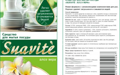 Этикетка средство для мытья посуды