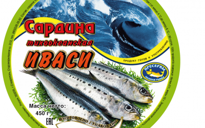 Этикетка Сардина тихоокеанская ИВАСИК
